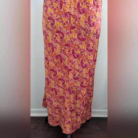 VTG 90s Y2K Paisely Bohemian Festival Coastal Cowgirl Cottagecore Slip Dress XXL - Picture 7 of 8